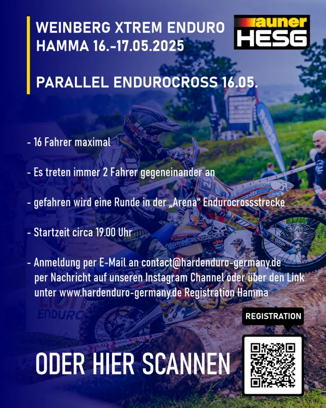🔥 INFOS ZUM PARALLEL ENDUROCROSS IN HAMMA 🔥

Wer am Freitagabend schon vor Ort ist, kann beim Parallel Endurocross mitfahren! 🏍️💨
👉 Jetzt anmelden: https://www.dw-formmailer.de/forms.php?f=7417_110407

Fotos: @michel238pic #hardenduroseriesgermany @msc_hamma