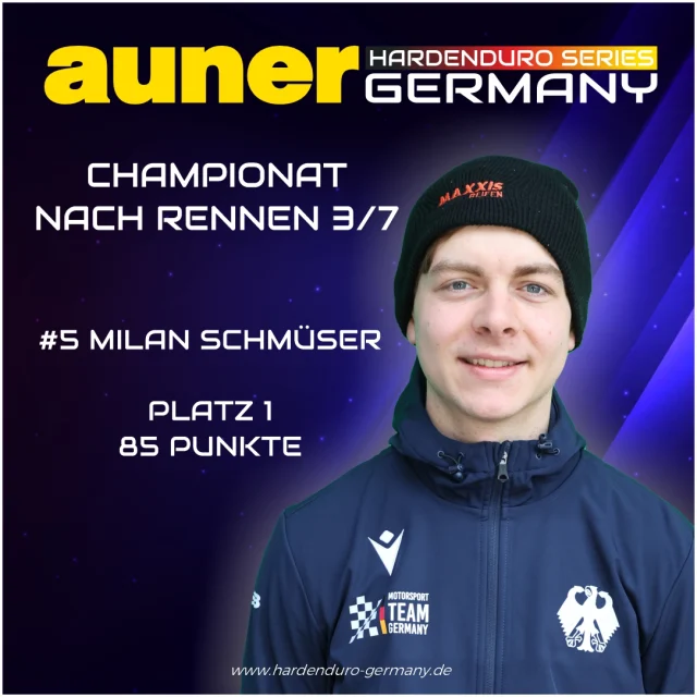 GESAMTSTAND NACH RENNEN 3/7

Milan Schmüser führ die Tabelle weiterhin an. Sein Vorsprung ist aber auf 3 Punkte geschrumpft.

Punktestände aller Klassen: https://www.hardenduro-germany.de/championship-2025/

Foto: @michel238pic #hardenduroseriesgermany